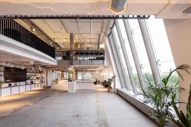 Modern event space with large windows at LABS House Holborn, perfect for meetings and gatherings.