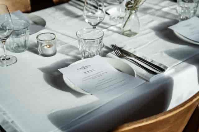 Elegant dining table setup at The Upstairs Room, perfect for corporate events and celebrations.