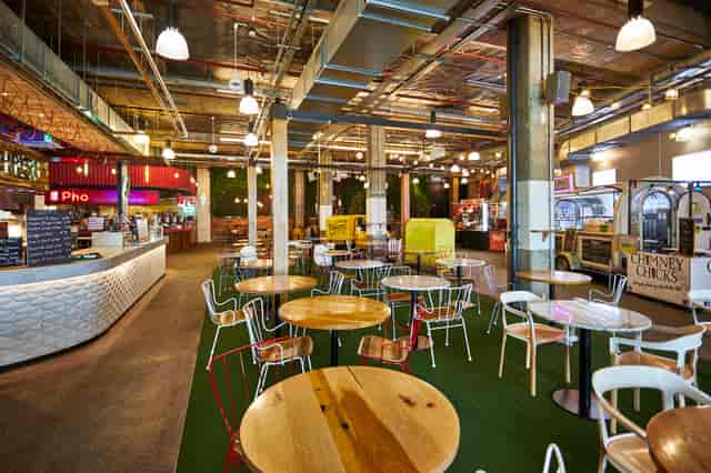 Urban Park lounge with vibrant decor, ideal for networking events and creative workshops.