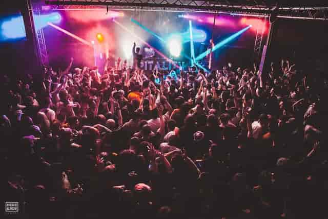 Vibrant crowd in MAIN ROOM at XOYO Birmingham during an energetic live event.