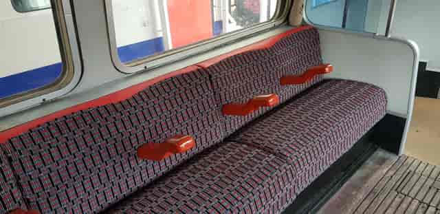 1967 Tube stock carriage seating area, unique venue for events and team-building activities.