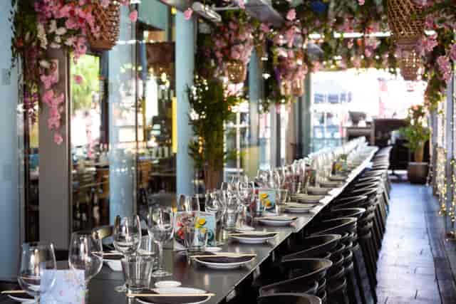Elegant dining space at Cherry Blossom Private Terrace, perfect for events and celebrations.