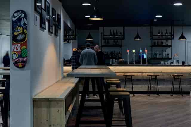 Modern bar area at The View Restaurant, ideal for networking events and casual gatherings.