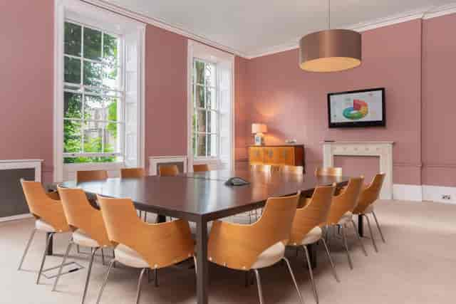 Russell Square Meeting Room with modern conference table for professional events and presentations.