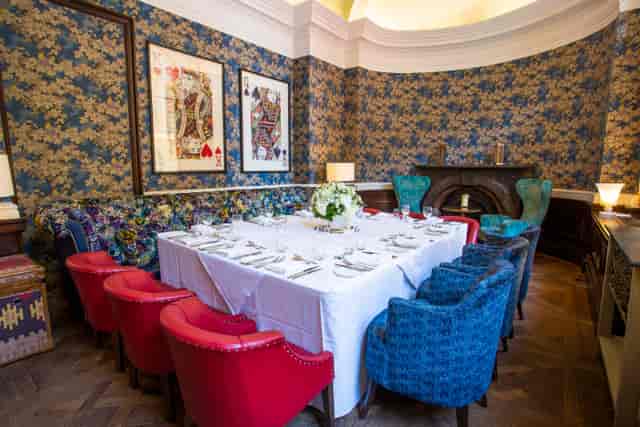 Elegant dining table in The Blue Room, Bristol Harbour Hotel for upscale events.