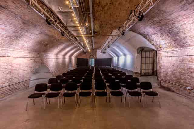 Versatile event space in Kachette Shoreditch with industrial-chic design for seminars.