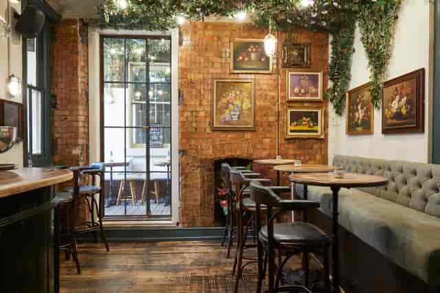 Charming Gin Terrace at Bow Street Tavern, ideal for intimate gatherings and networking.