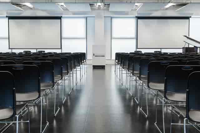 Main hall at London Academy of Excellence Tottenham, ideal for workshops and presentations.