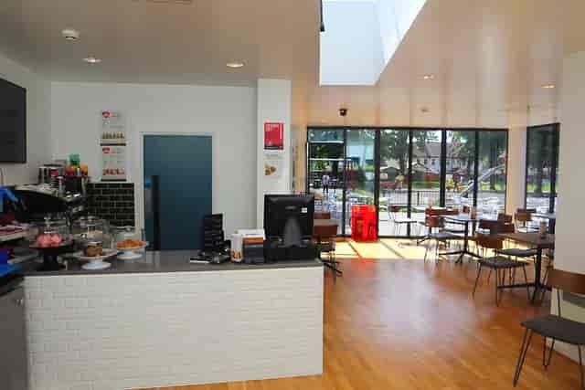 Byculla Suite café in Ashburton Hall, bright space for networking events and meetings.