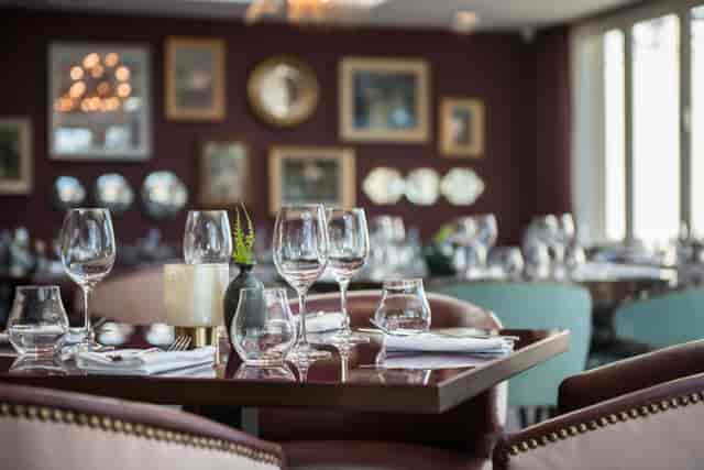 Elegant dining setup at Aldwyn's, ideal for corporate events and private gatherings.