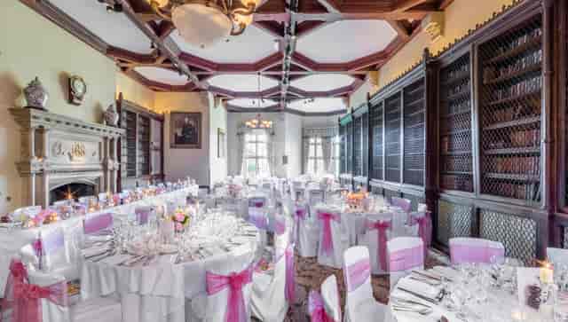 Elegant banquet hall at The Elvetham, Hampshire, perfect for weddings and corporate events.