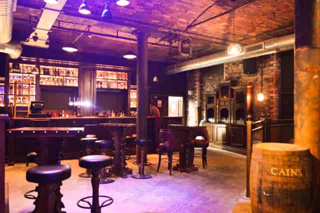 Quarter Hoop venue in Liverpool, warm lighting, ideal for private events and cocktail receptions.