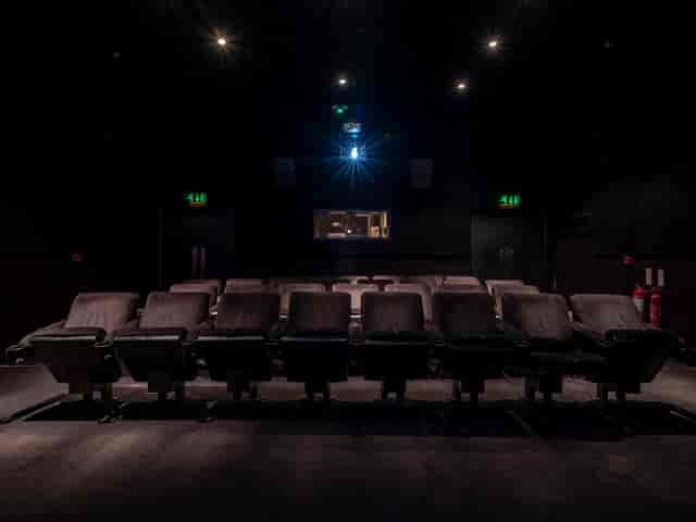 Modern theater setup at BFI Southbank for intimate film screenings and presentations.