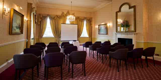 Elegant meeting room at The Elms Hotel & Spa, perfect for workshops and gatherings.
