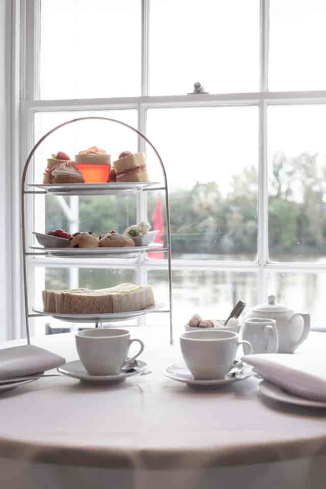 Elegant afternoon tea setup in Commodores Room, perfect for corporate events and networking.