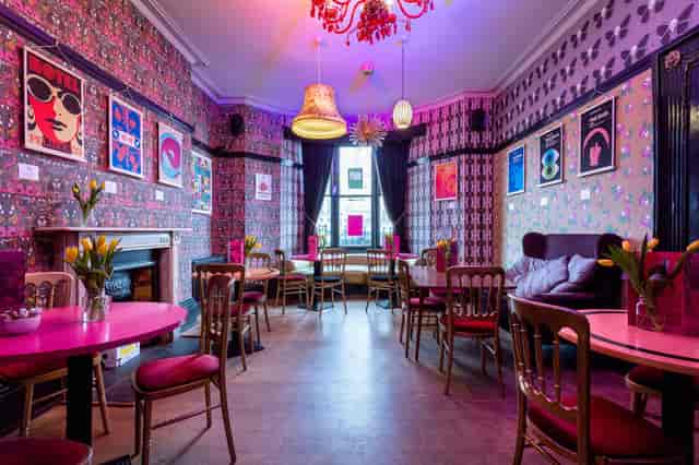 Vibrant event space at Hotel Pelirocco, perfect for creative meetings and networking.