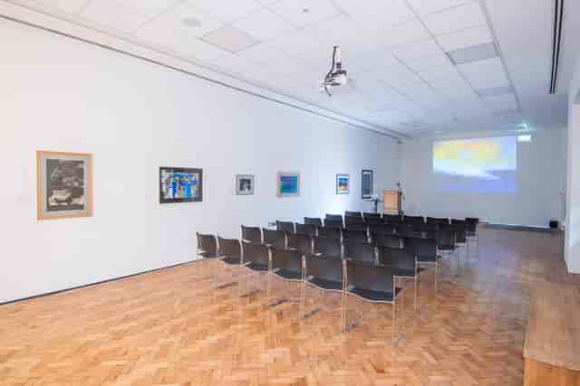 Lecture Theatre in Glynn Vivian Art Gallery, minimalist design for workshops and conferences.