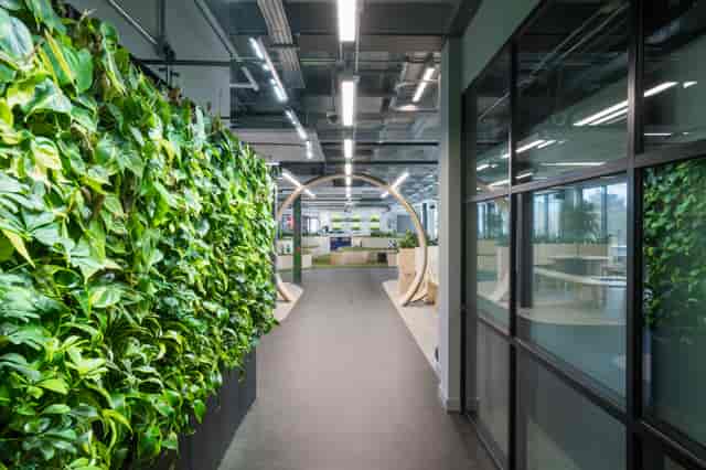 Modern meeting room with greenery for collaborative events in London Connectory.