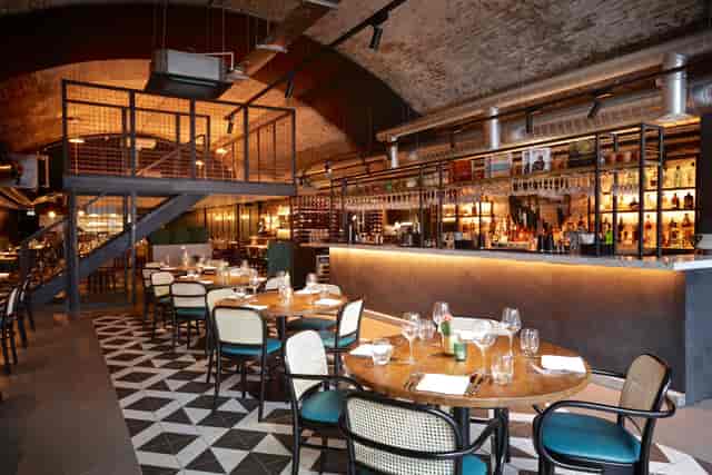 Stylish Mezzanine at Cinnamon Kitchen Battersea, ideal for events and gatherings.
