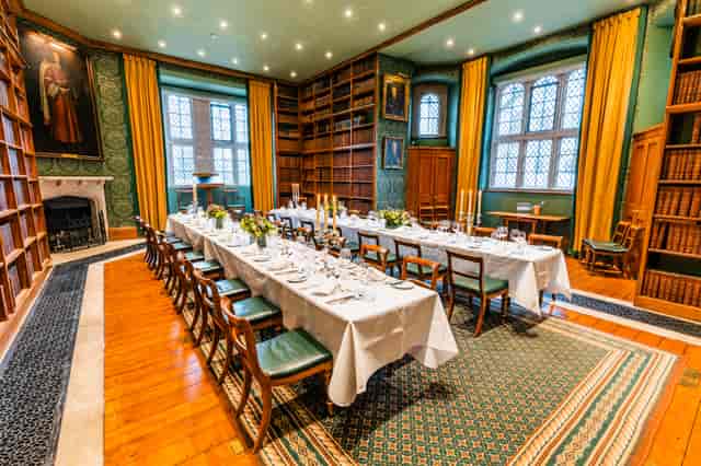 Old Court Room at Lincoln's Inn, elegantly set for formal dining events.