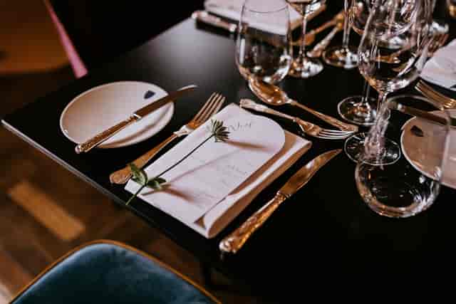 Elegant dining table in Members' Common Room, Lincoln's Inn for upscale events.