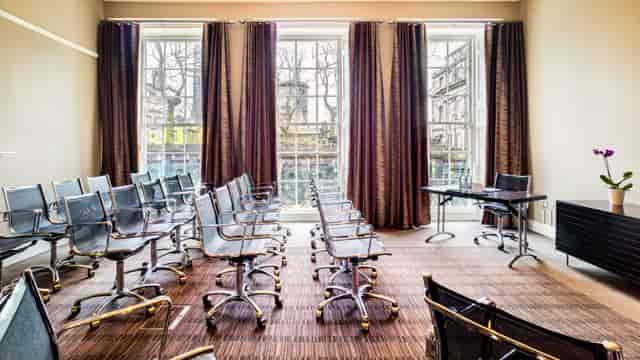 Regent meeting room at Apex Waterloo Place, featuring ergonomic chairs for corporate events.