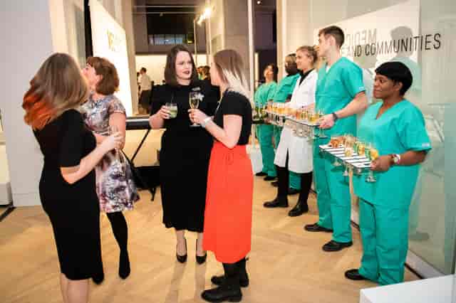Science Museum networking reception, scrubs, canapés