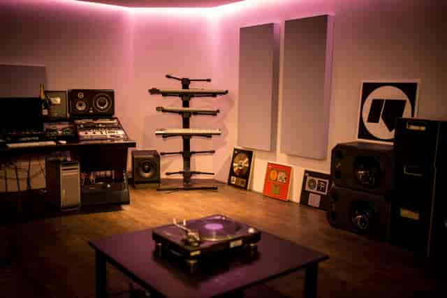 Modern Rinse FM recording studio, sleek setup for music workshops and events.