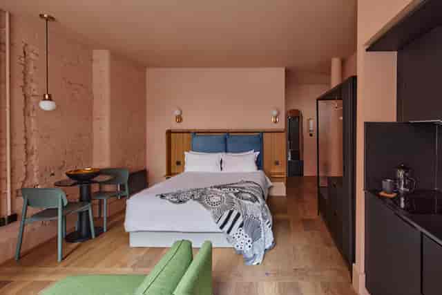 Stylish hotel room at The Storehouse, perfect for meetings and retreats.