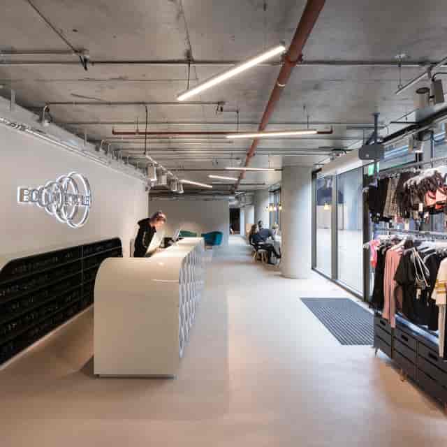 Modern bike studio event space with sleek design and inviting atmosphere in Battersea.