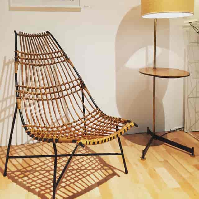 Modern chair and side table in The Little Shop of Wonder, ideal for event lounge areas.