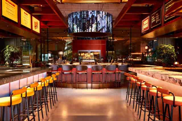 Modern bar at Private Hire, Arcade Tottenham Court Road, ideal for networking events.