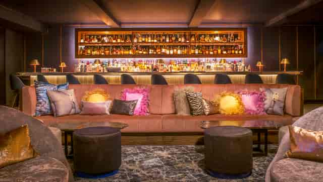 Stylish lounge in Nolita Social, ideal for networking events and cocktail receptions.