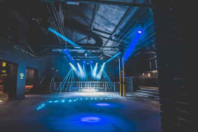 Versatile Leeds Warehouse event space with dynamic lighting for concerts and corporate events.