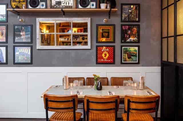 Stylish dining area at The Record Shop, ideal for networking events and celebrations.