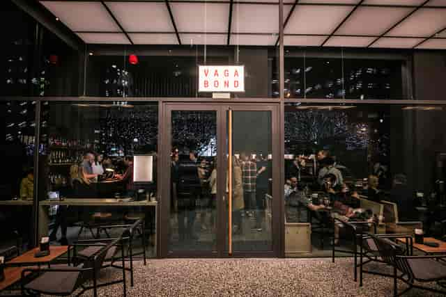 Modern event venue in Vagabond Canary Wharf with vibrant atmosphere and stylish design.