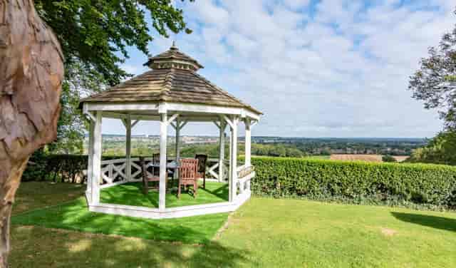 Gazebo in The Park Suite, ideal for outdoor meetings and weddings at Hogs Back Hotel.