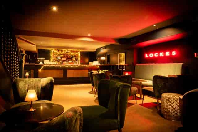 The Downstairs cocktail bar at LOCKES Covent Garden, ideal for intimate receptions and networking.