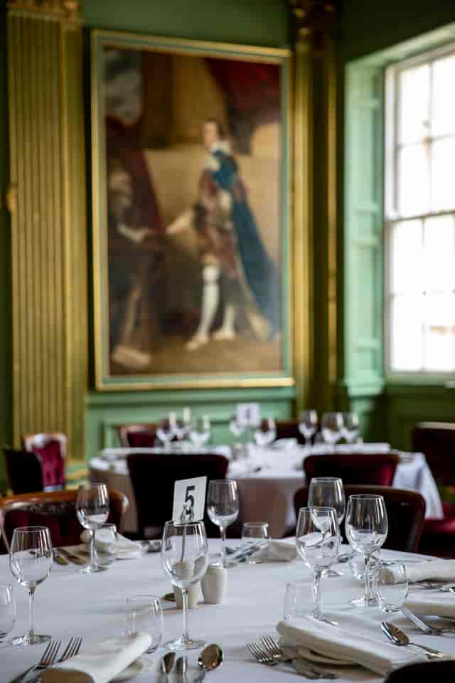 Elegant dining table in York Mansion House's State Room, ideal for upscale events.