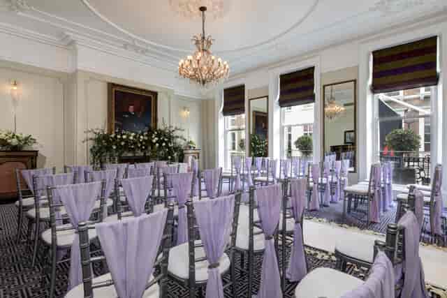 Elegant Niagara Room at Brown's Hotel, perfect for intimate weddings and gatherings.