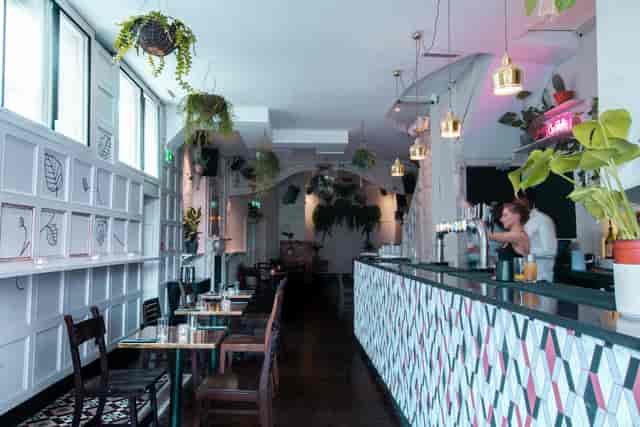 Stylish venue with modern decor, perfect for intimate gatherings and networking events.