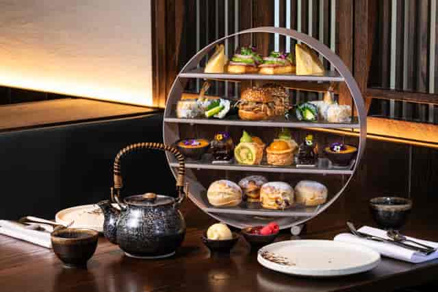 Elegant tiered pastry display at The Malt Lounge & Bar for afternoon tea event.