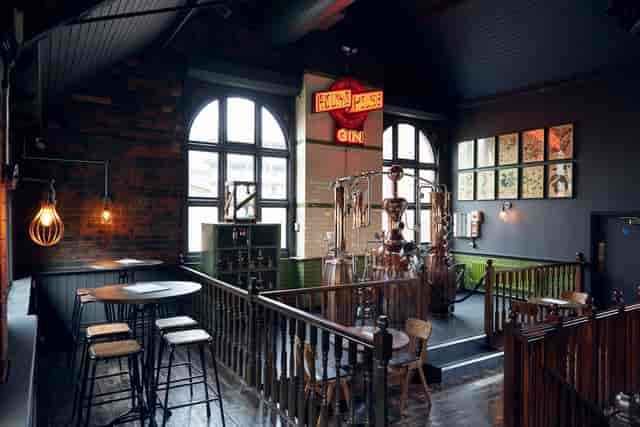 Gin Terrace at The Distillery Birmingham, stylish venue for cocktail receptions and events.