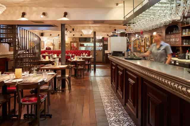 First Floor Dining Room at Bistrot Pierre Derby, elegant decor for intimate gatherings.
