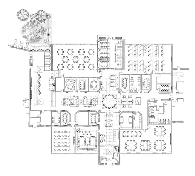 Art Studio floor plan with central ballroom, ideal for conferences and corporate events.