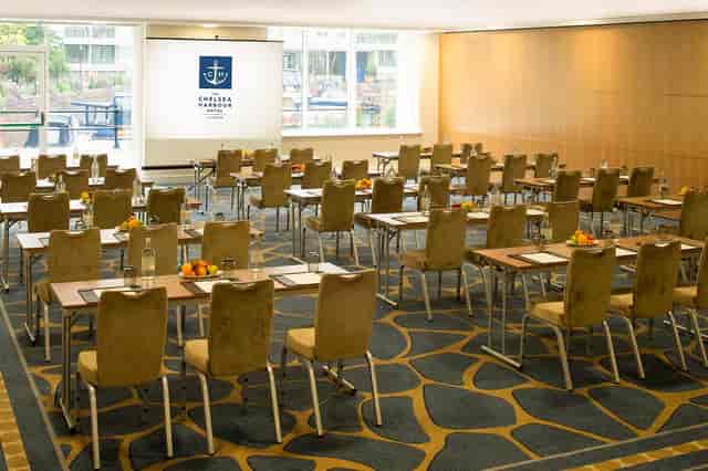 Grand Room 3 at Chelsea Harbour Hotel, ideal for corporate events with natural light.