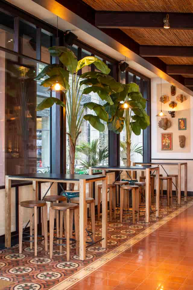 Stylish event space at Hoppers King's Cross with modern decor and natural light.