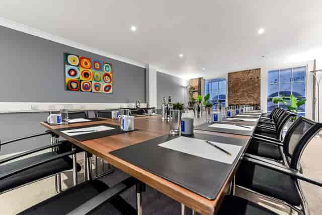 Library Room in Adam House with modern decor, ideal for corporate meetings and workshops.