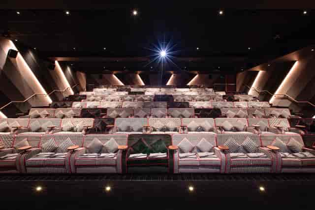 Sophisticated cinema seating in Everyman Broadgate for film screenings and corporate events.