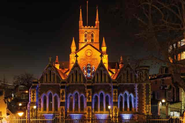 Susanna Barford Room at Southwark Cathedral, illuminated venue for weddings and events.